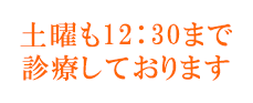 土曜日も12:30まで診療しております